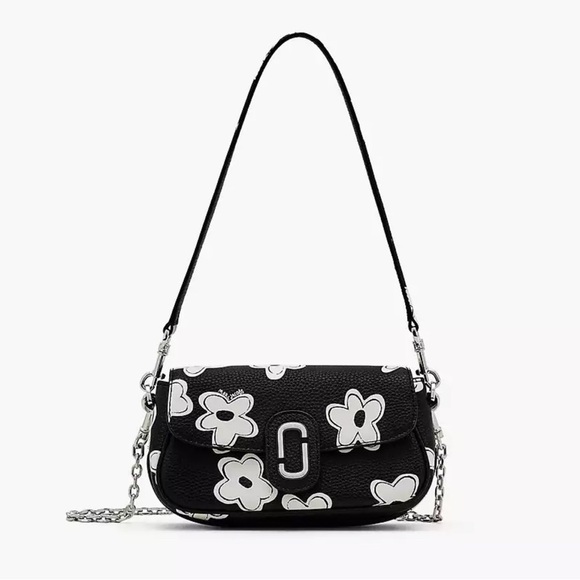 NWT! NEW! Marc Jacobs Clover Double J Daisy Convertible Shoulder Bag Black White - Picture 1 of 15